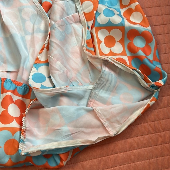 NWT Retro Stage 60s Inspired HALTER COLORBLOCK FLORAL SLEEVELESS JUMPSUIT sz 2XL - Picture 14 of 15